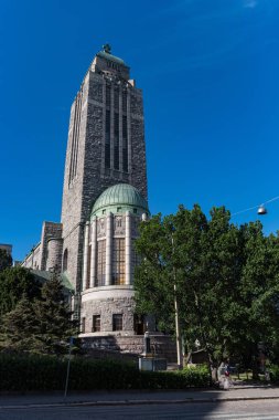 Lutheran Kallio Kilisesi veya Kallion kirkko görünümü, Helsinki, Finlandiya
