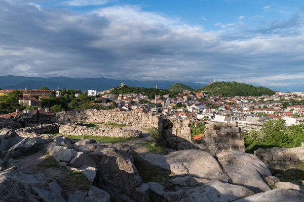 Part of ancient fortress wall on top of the Nebet tepe Hill in Plovdiv city