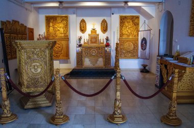 Gellert Tepesi'ndeki Mağara Kilisesi'nin İç Ilıbı, Budapeşte, Macaristan