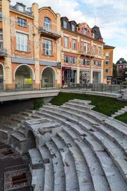 Plovdiv, Bulgaristan'ın merkezindeki Roma Stadyumu harabeleri.