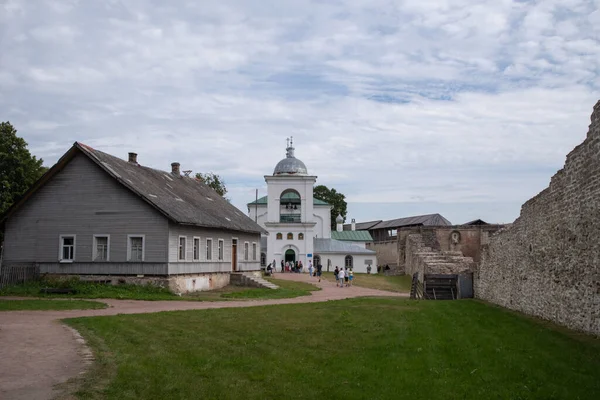 Antigua Iglesia Ortodoxa San Nicolás Fortaleza Izborsk Izborsk Región Pskov —  Fotos de Stock