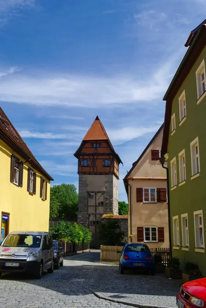 Dinkelsbuhl August 2010 Straßenansicht Von Dinkelsbuhl Einer Der Archetypischen Städte — Stockfoto