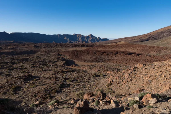 Kilátás Lávamező Caldera Mount Teide Nemzeti Park Tenerife Kanári Szigetek — Stock Fotó