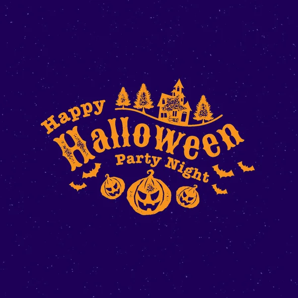 Happy Halloween Party Calligraphie Logo Fantôme Effrayant Modèle Effrayant Illustration — Image vectorielle