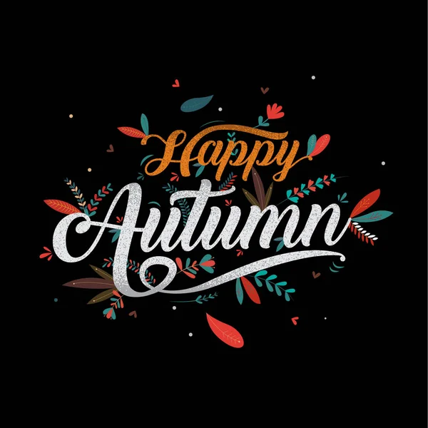 Autumn, Happy Thanksgiving typography , icon or badge. Vector calligraphy.