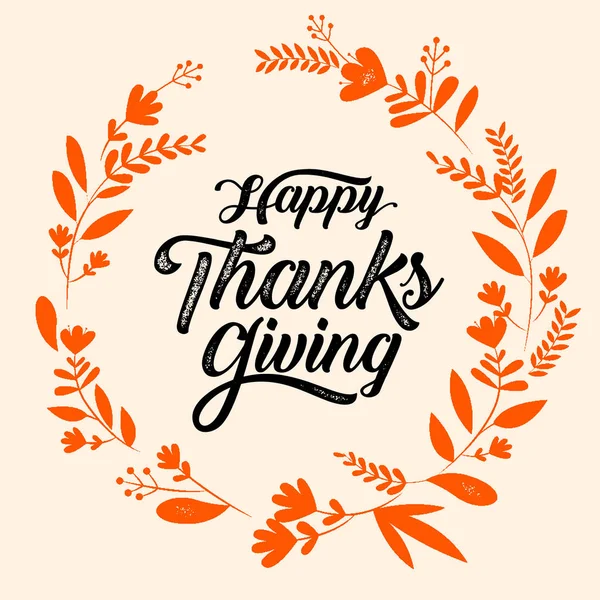 Happy Thanksgiving Typografie Poster Viering Text Badge Vector Kalligrafie — Stockvector