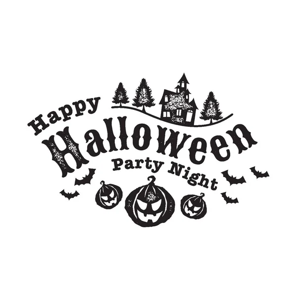 Feliz Dia Das Bruxas Festa Caligrafia Logo Assustador Modelo Assustador —  Vetores de Stock