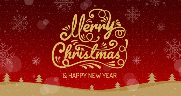 Feliz Natal Feliz Ano Novo Caligrafia Sinal Símbolo Ilustração Vetorial — Vetor de Stock
