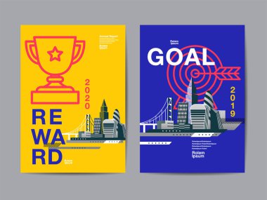 faaliyet raporu 2019, gelecek, iş, şablon düzeni tasarımı, kapak kitap. vektör çizim, sunu düz arka plan.