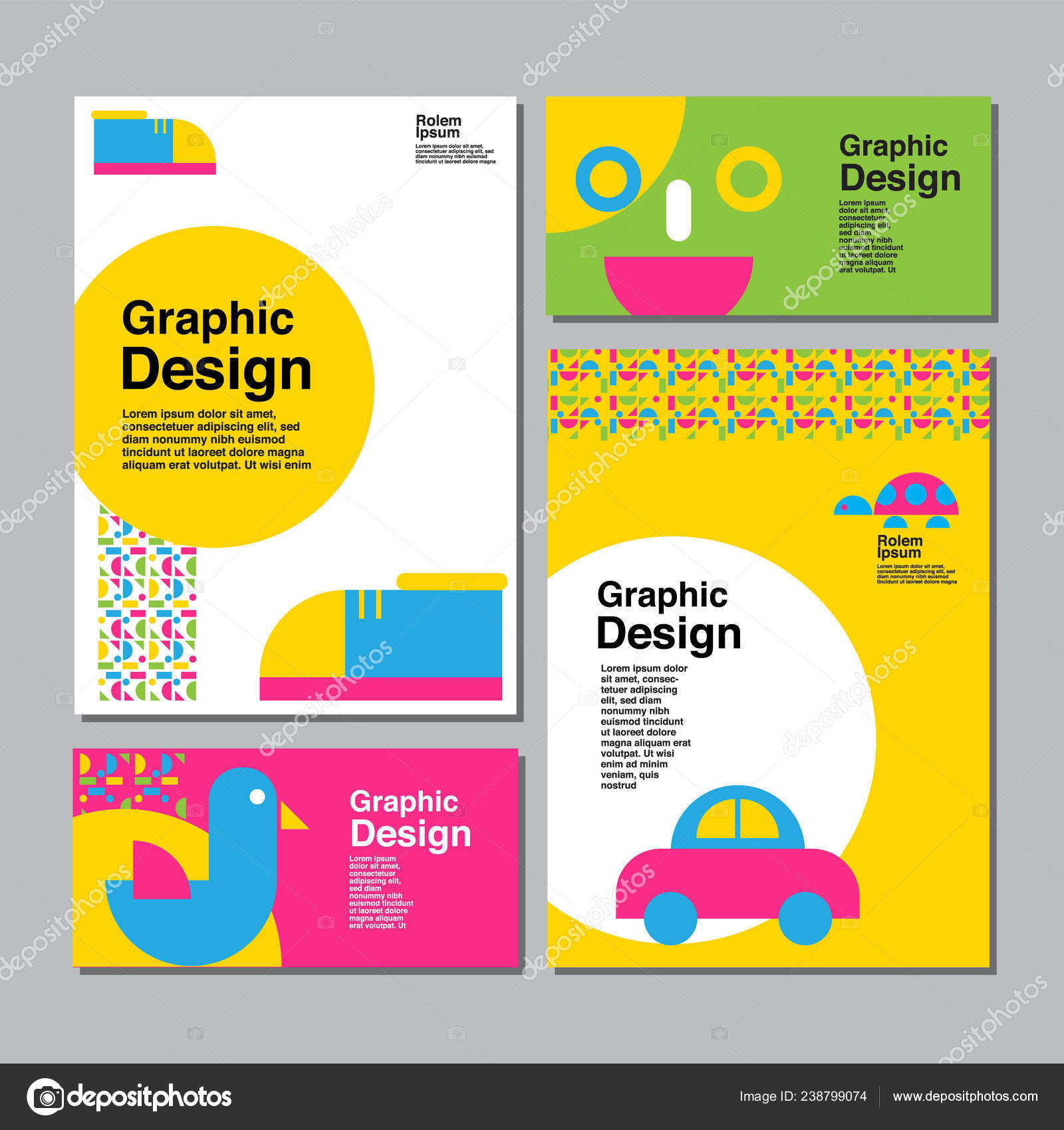 Layout Design Template Cover Book Colorful Cute Children Kid Vector Vector Image By C Pacharada Vector Stock