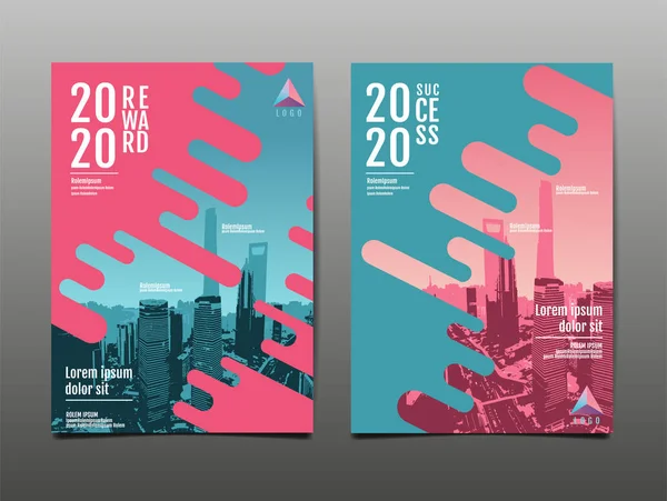 Relatório Anual 2020 Futuro Negócios Design Layout Modelo Livro Capa — Vetor de Stock