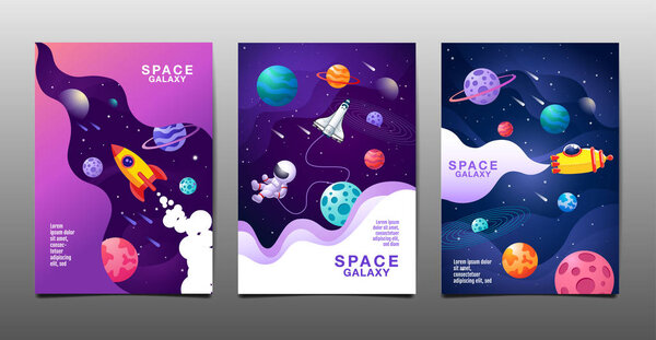 set of banner templates. universe. space. space galaxy, design. 