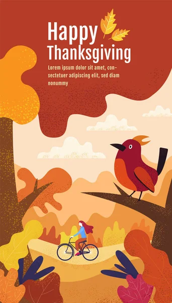 Feliz Día de Acción de Gracias, Otoño, Plantilla de Diseño de Banner, vector illus — Archivo Imágenes Vectoriales