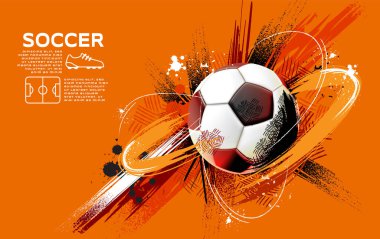 Futbol Şablonu Tasarımı, Futbol Sancak Tasarımı, Spor Düzeni Tasarımı, Sketch, Çizim, Vektör, Soyut Arkaplan, Turuncu