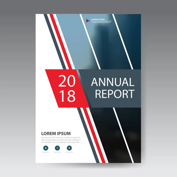 Red Abstract Triangle Annual Report Brochure Design Template Vector Business — Vettoriale Stock
