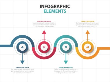 Soyut renkli iş Infographics elemanları,