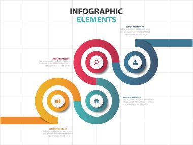 Soyut renkli iş Infographics elemanları, 