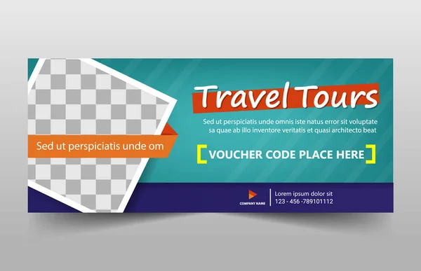 Travel tour corporativo modelo de banner de negócios, publicidade horizontal layout de banner de negócios conjunto de sinal de modelo, fundo de cabeçalho de capa abstrata limpa para design de site — Vetor de Stock