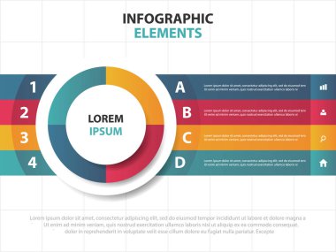 Renkli üçgen iş Infographics elemanları, sunu şablonu düz tasarım vektör çizim reklam pazarlama web tasarım için soyut