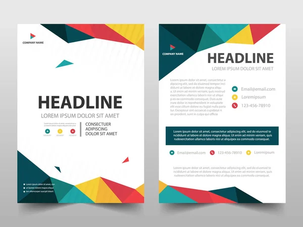 Rapporto annuale poligonale variopinto Brochure design template vector. Business Flyers magazine poster.Modello di layout astratto, Portafoglio presentazione copertina libro . — Vettoriale Stock