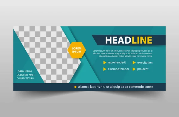 Plantilla de banner de negocio corporativo, conjunto de letreros de plantilla de diseño de banner de negocio de publicidad horizontal, fondo de encabezado de cubierta abstracta limpia para diseño de sitio web — Vector de stock