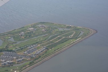 Jakarta Körfezi, Jakarta, Endonezya 'nın ıslah edilmiş adasının manzarası