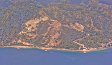 Uzaydan deniz ve ada manzarası, Palu, Endonezya