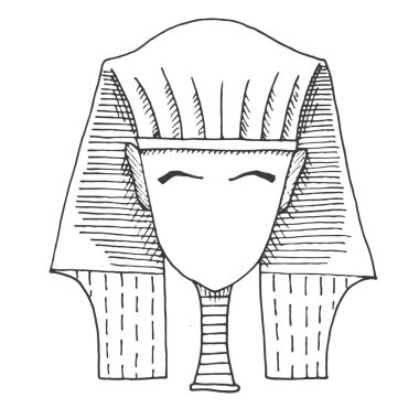 Kroki yüzü olmayan bir firavunun kafasının. Vektör