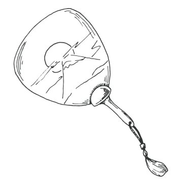 Kroki bir kağıt fan. Vektör çizim.