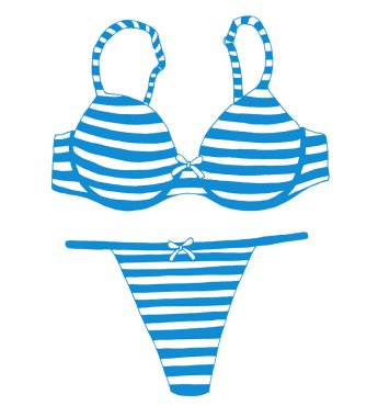 İç çamaşırı taslağını. Sutyen ve külot. Vektör çizim