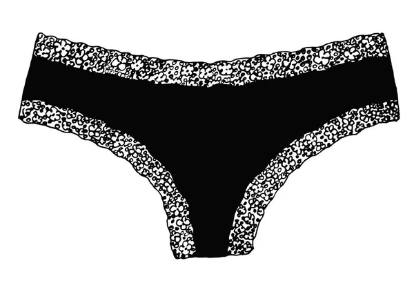 Esquisse Lingerie Culotte Isolée Sur Fond Blanc Vecteur — Image vectorielle