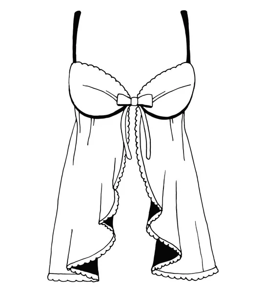 Esquisse Lingerie Robe Nuit Sexy Illustration Vectorielle — Image vectorielle