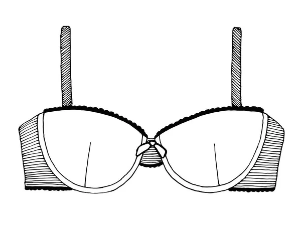 Biancheria Disegno Reggiseno Femminile Sfondo Bianco Illustrazione Vettoriale — Vettoriale Stock