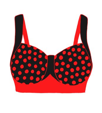 İç çamaşırı kroki. Beyaz bir arka plan üzerinde kadın sutyen. Vektör çizim