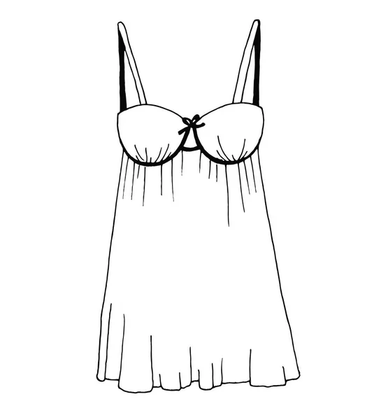 Esquisse Lingerie Robe Nuit Sexy Illustration Vectorielle — Image vectorielle