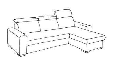 Beyaz arka plan üzerinde izole kanepe. Vektör çizim bir kroki tarzı.