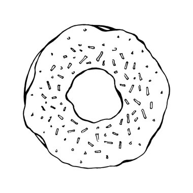 Beyaz arka plan üzerinde izole kroki çörek. Vektör çizim