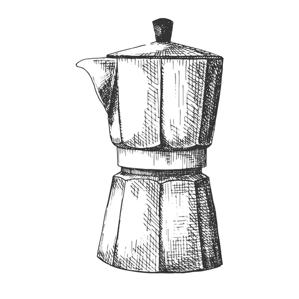 Desenho Cafeteira Cafeteira Isolada Sobre Fundo Branco — Vetor de Stock