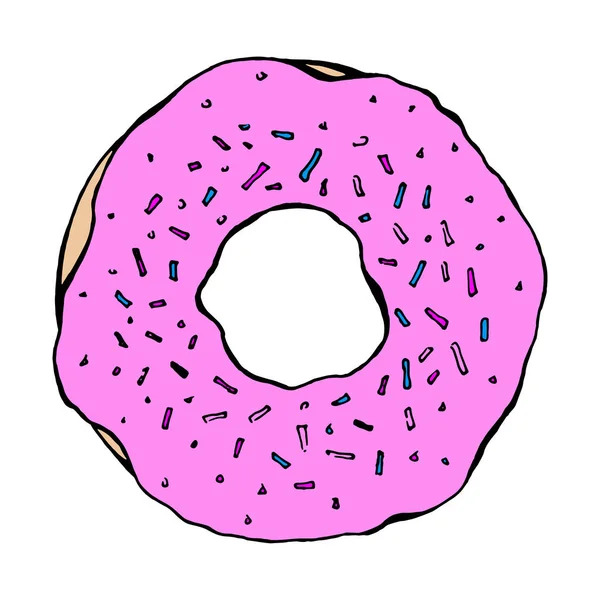 Donut Esboço Isolado Fundo Branco Ilustração Vetorial —  Vetores de Stock