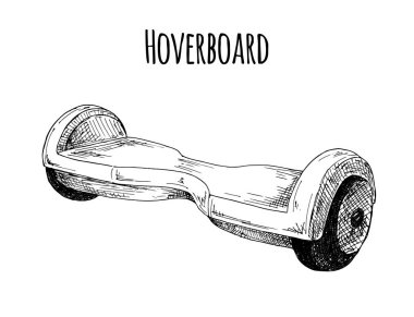 Beyaz arka plan üzerinde izole Hoverboard. Vektör çizim.