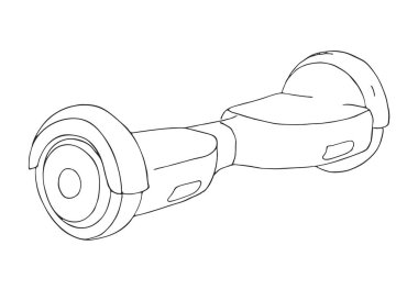 Beyaz arka plan üzerinde izole Hoverboard. Vektör çizim.
