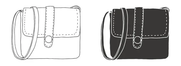 Conjunto Bolsas Bolsas Aisladas Sobre Fondo Blanco Ilustración Vectorial Estilo — Archivo Imágenes Vectoriales