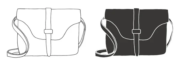 袋のセットです 白い背景で隔離のバッグ スケッチ スタイルのベクトル図 — ストックベクタ