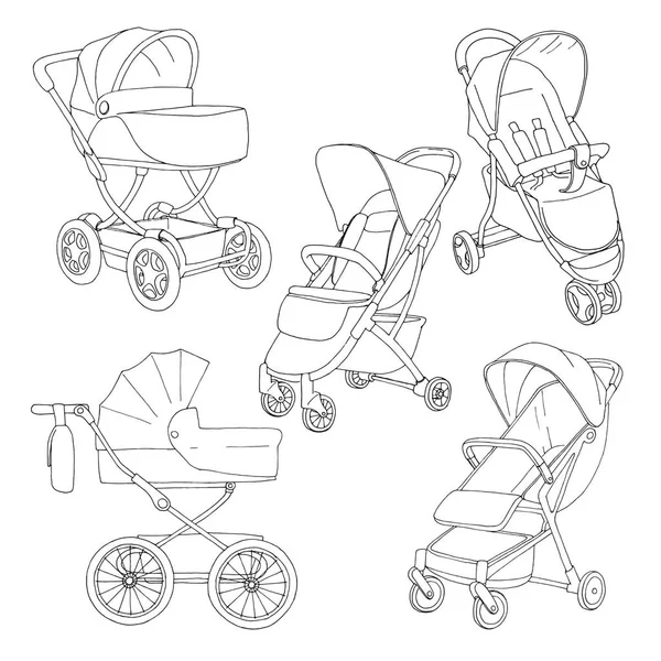 Esquisse Une Poussette Bebe Poussette Pour Les Promenades Illustration Vectorielle Image Vectorielle Nadiia Kud Gmail Com C
