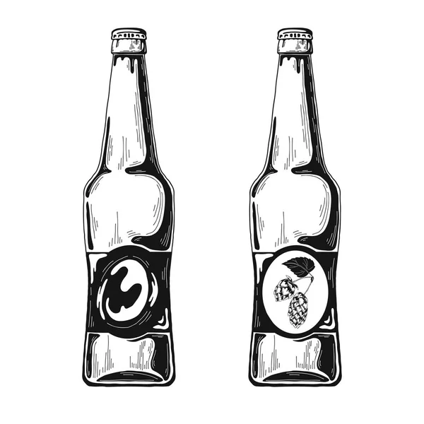 ビール瓶のセット ベクトルの図 スケッチ — ストックベクタ