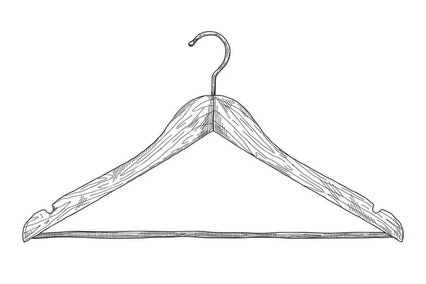 Sketch Clothes Hangers Isolated White Background Vector — Stock Vector