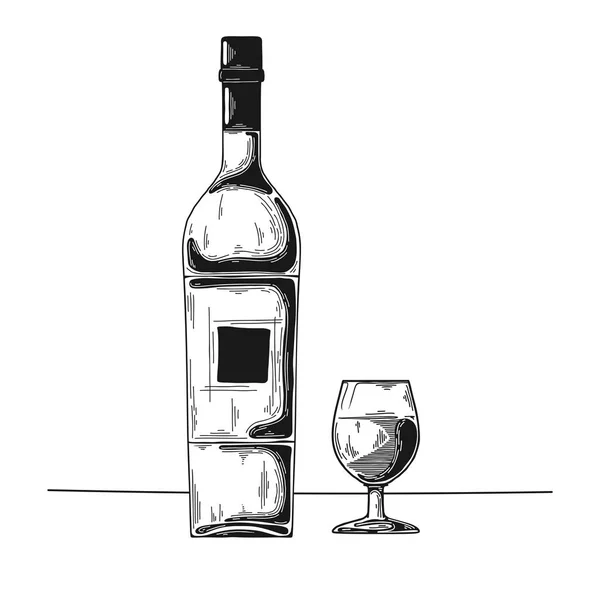Alkohol Üveg Üveg Vektoros Illusztráció — Stock Vector