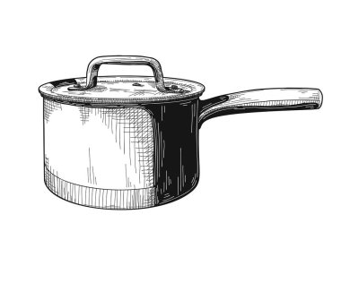 Beyaz arka plan üzerinde izole tencere. Vektör çizim