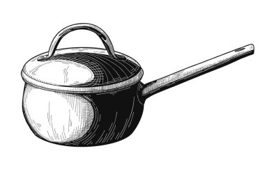 Beyaz arka plan üzerinde izole tencere. Vektör çizim