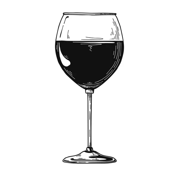 Standard Rotweinglas Vorhanden Vektor Illustration Auf Weißem Hintergrund — Stockvektor